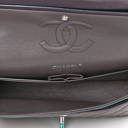 Chanel Iridescent Goatskin Quilted Medium Double Flap Purple 5 of 11