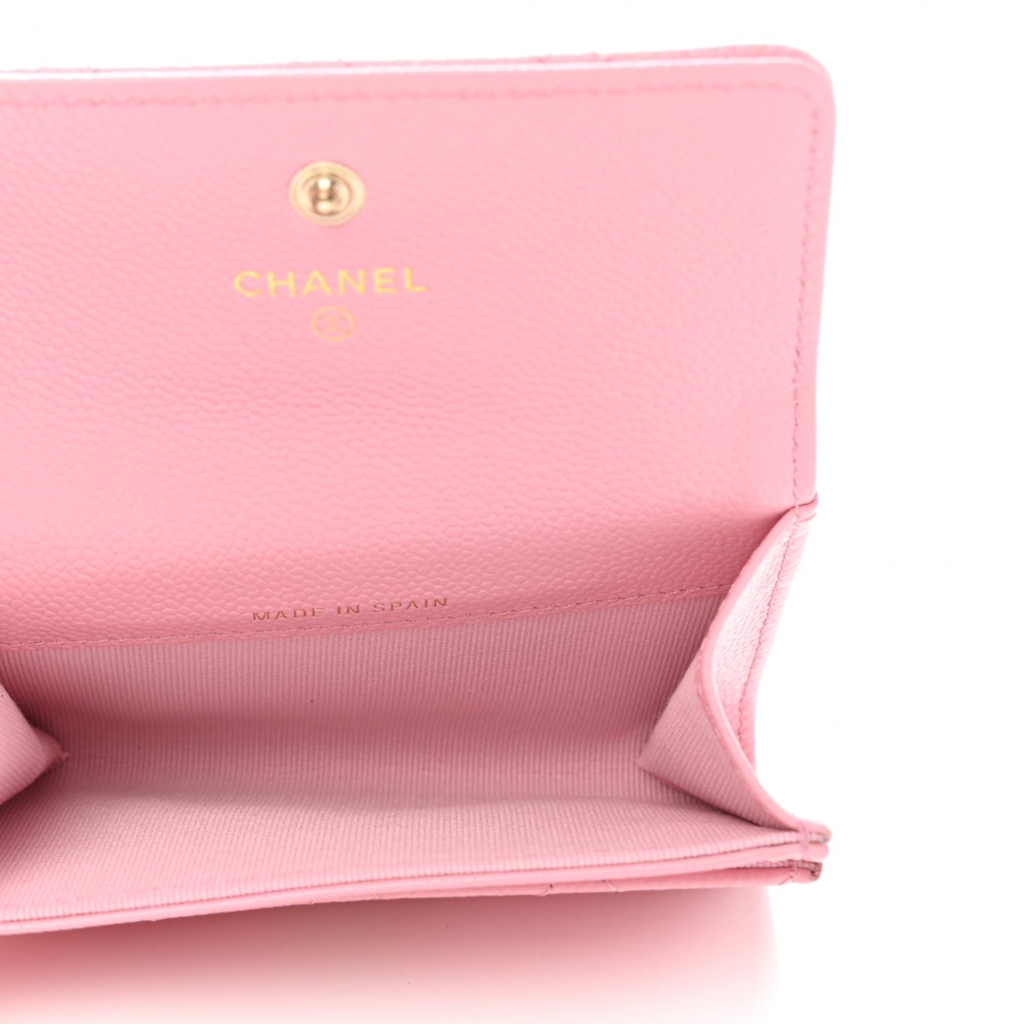 Caviar Quilted Multi Chain CC Flap Card Holder Pink