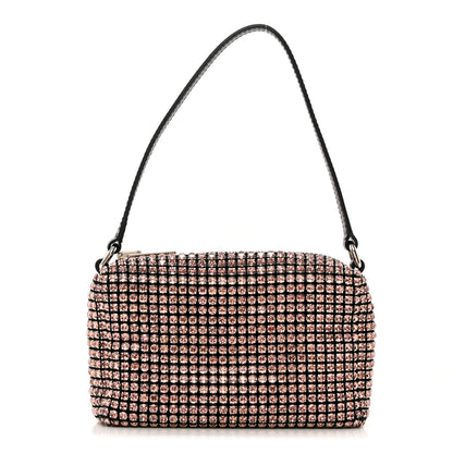 Alexander Wang Mesh Crystal Rhinestone Mini Heiress Pouch Pink 1 of 13