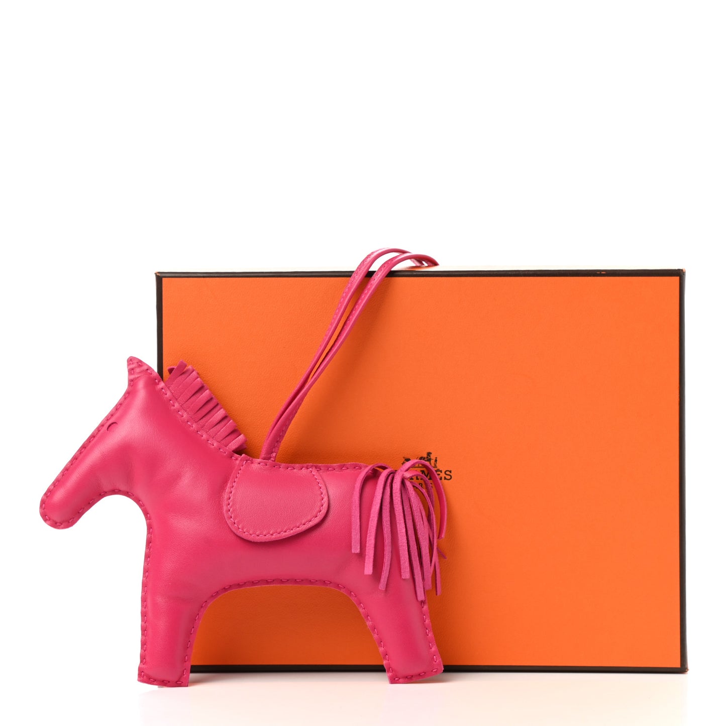 Milo Lambskin Grigri Rodeo Horse Bag Charm GM Rose Mexico