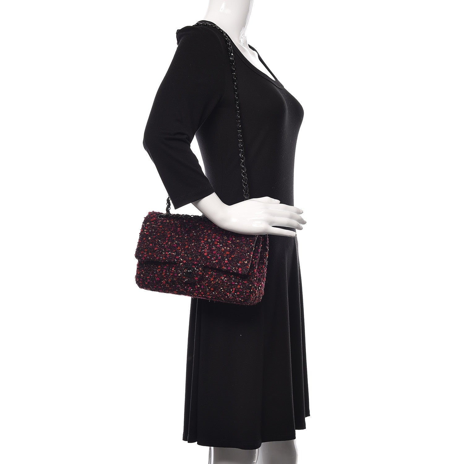 Chanel Tweed Quilted Medium Double Flap Multicolor 1 of 14