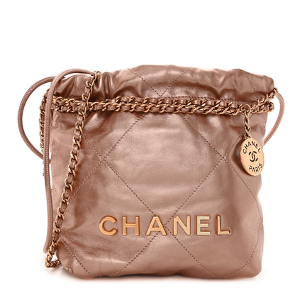 Chanel Metallic Calfskin Quilted Mini Chanel 22 Copper 1 of 12