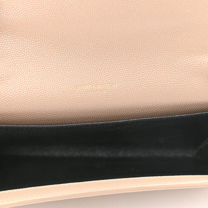Saint Laurent Grain De Poudre Monogram Uptown Chain Wallet Nude Powder 7 of 12