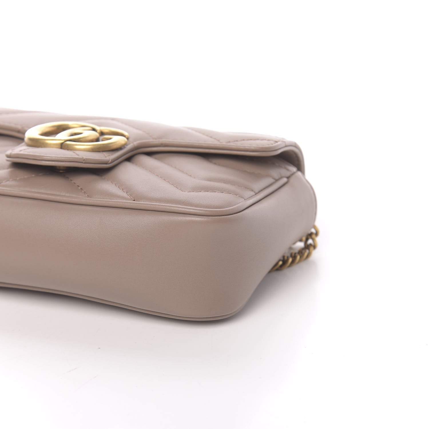 Gucci Calfskin Matelasse Super Mini GG Marmont Shoulder Bag Porcelain Rose 9 of 11