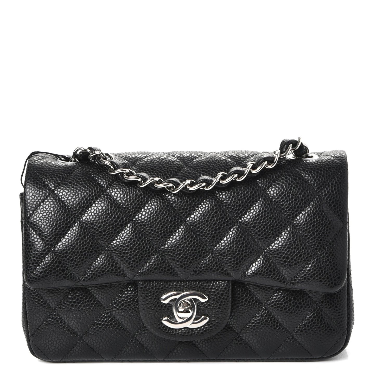 Caviar Quilted Mini Rectangular Flap Black