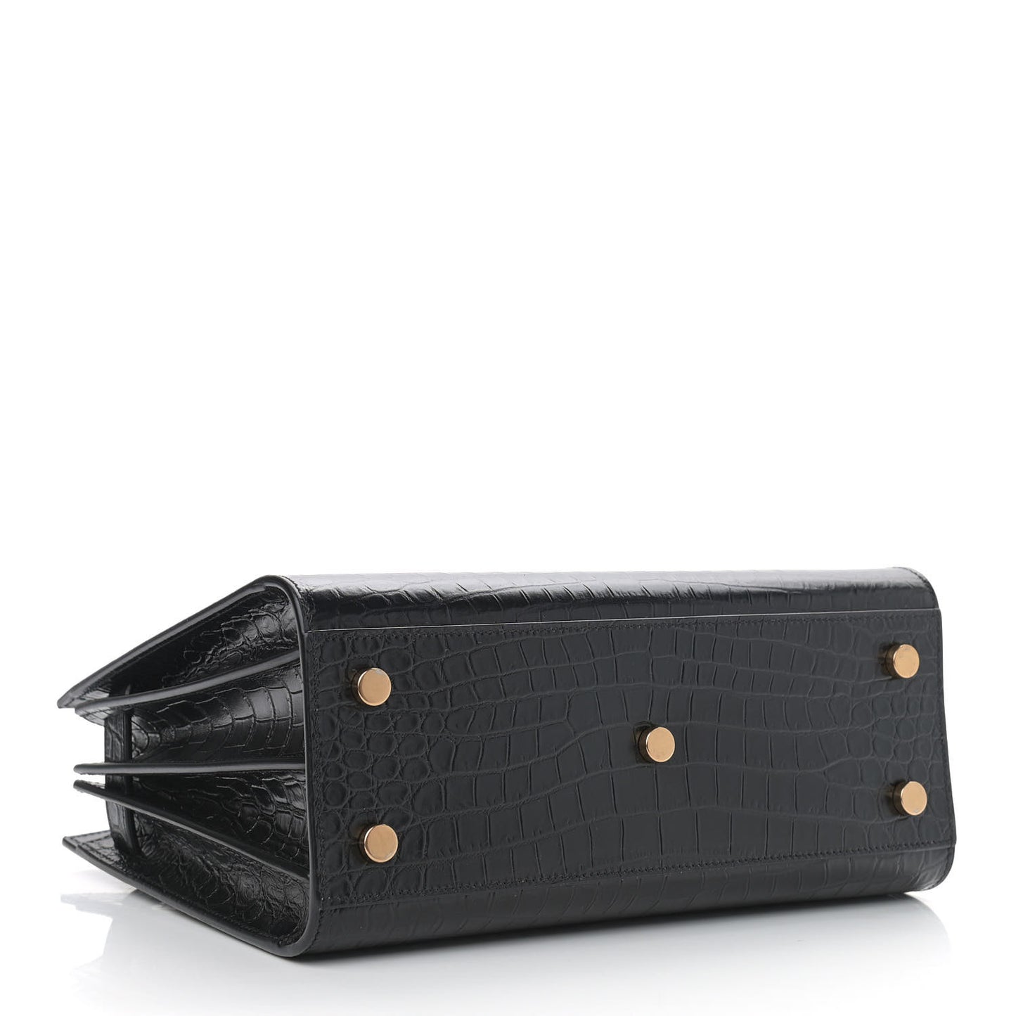 Calfskin Crocodile Embossed Baby Sac De Jour Black