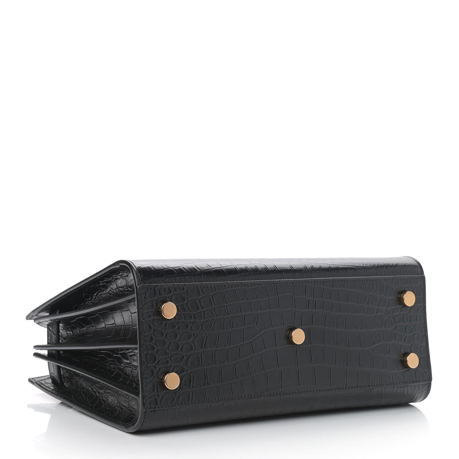 Saint Laurent Calfskin Crocodile Embossed Baby Sac De Jour Black 4 of 11