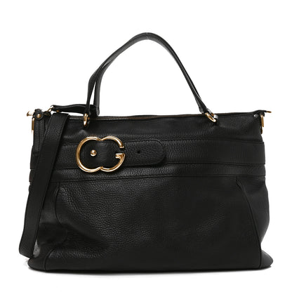 Gucci Pebbled Calfskin Ride Medium Top Handle Bag Black 1 of 10