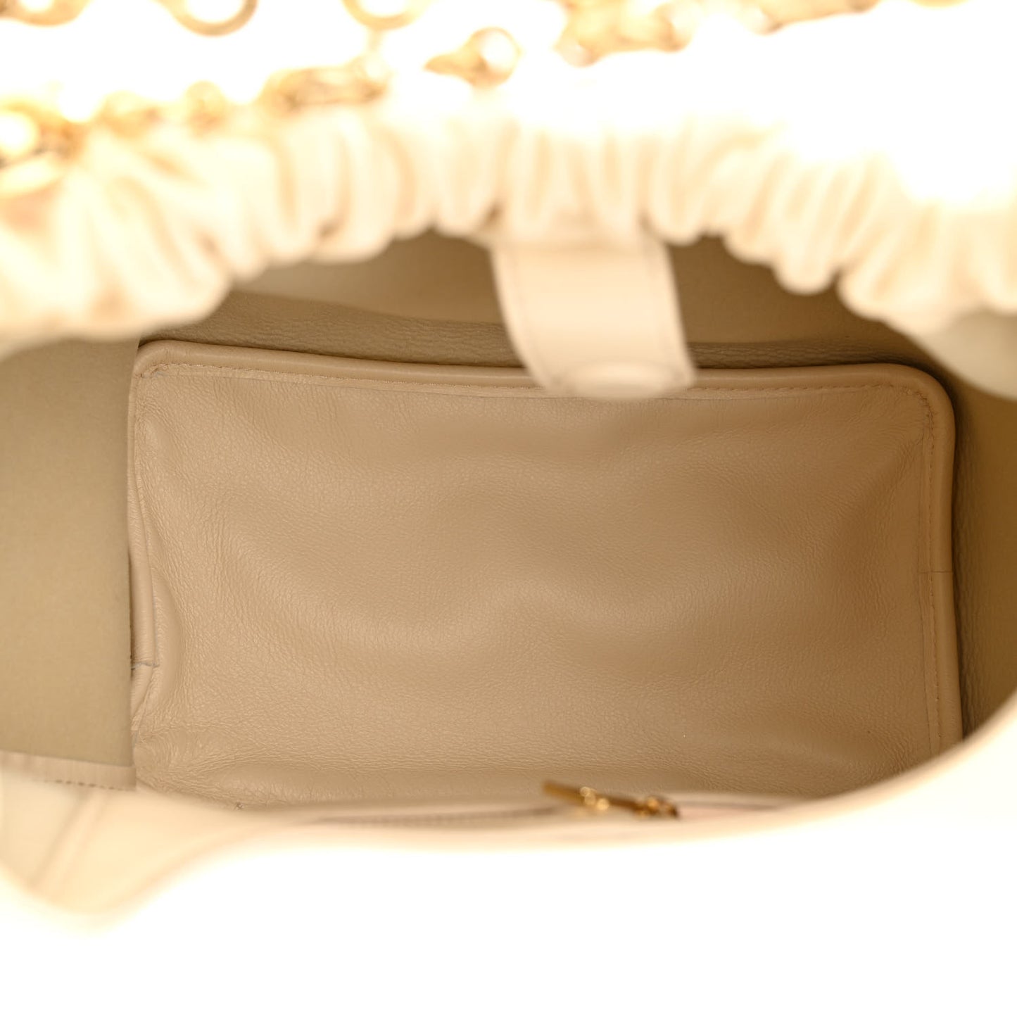 Buttery Nappa Lambskin Small Squeeze Bag Chalk
