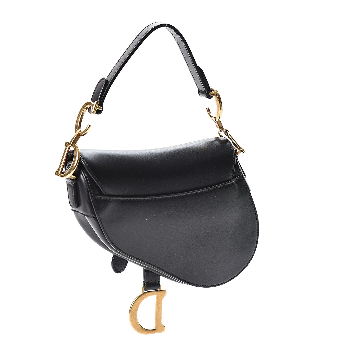Calfskin Mini Saddle Bag Black