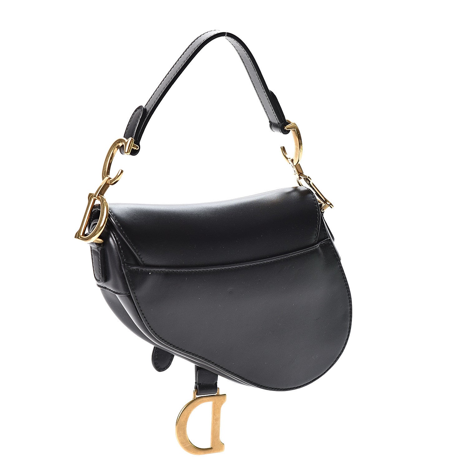 Christian Dior Calfskin Mini Saddle Bag Black 2 of 8