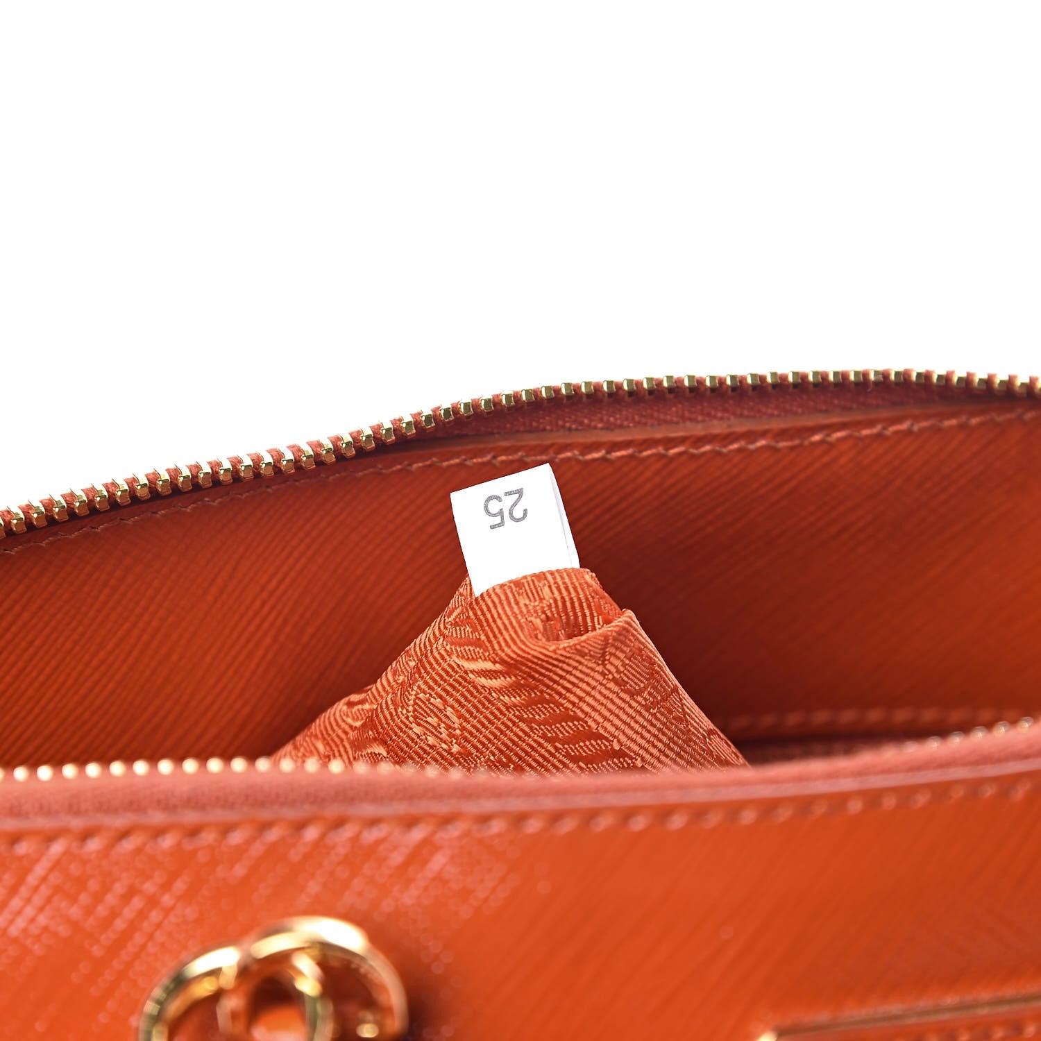 Prada Saffiano Vernice Medium Promenade Tote Arancio 9 of 10