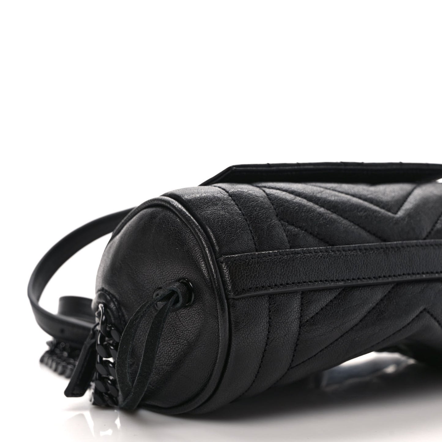 Lambskin Matelasse Monogram East West Rider Bag Black