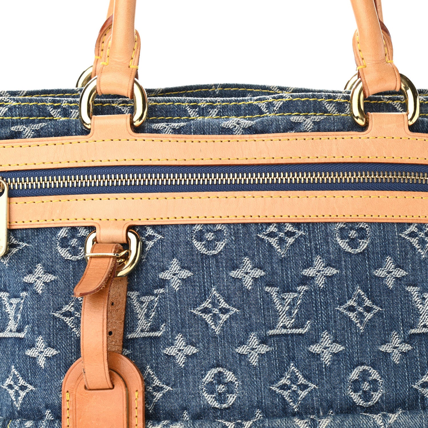 Louis Vuitton Monogram Denim Sac Plat Blue 7 of 11