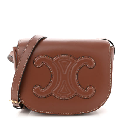 Celine Smooth Calfskin Cuir Triomphe Folco Crossbody Bag Tan 1 of 11
