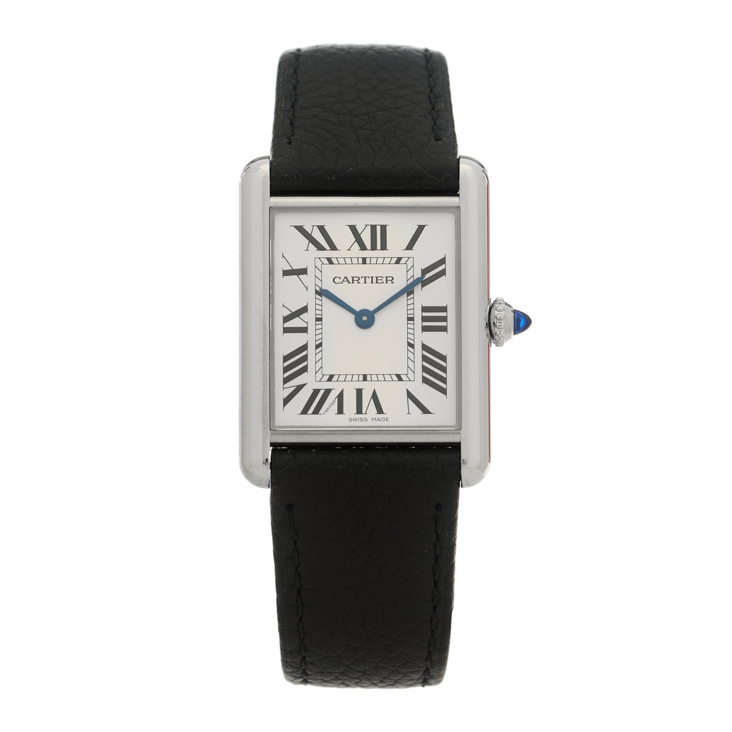 Cartier Stainless Steel Calfskin 25mm Must de Cartier Tank Quartz Watch 1 of 5