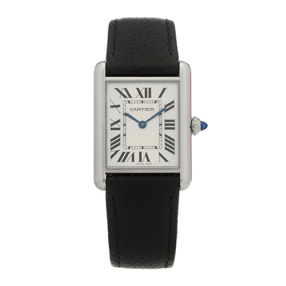 Cartier Stainless Steel Calfskin 25mm Must de Cartier Tank Quartz Watch 1 of 5