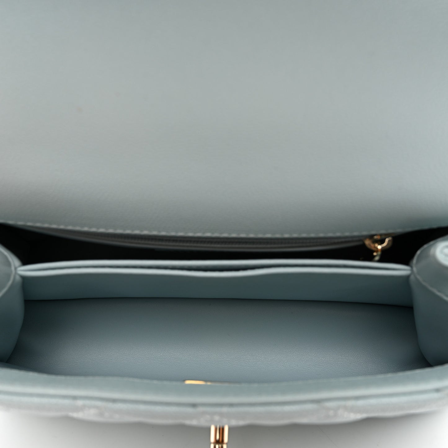 Caviar Quilted Mini Coco Handle Flap Light Blue