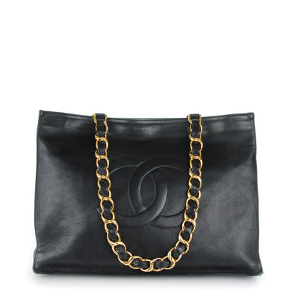 Chanel Lambskin CC Tote Black 1 of 8