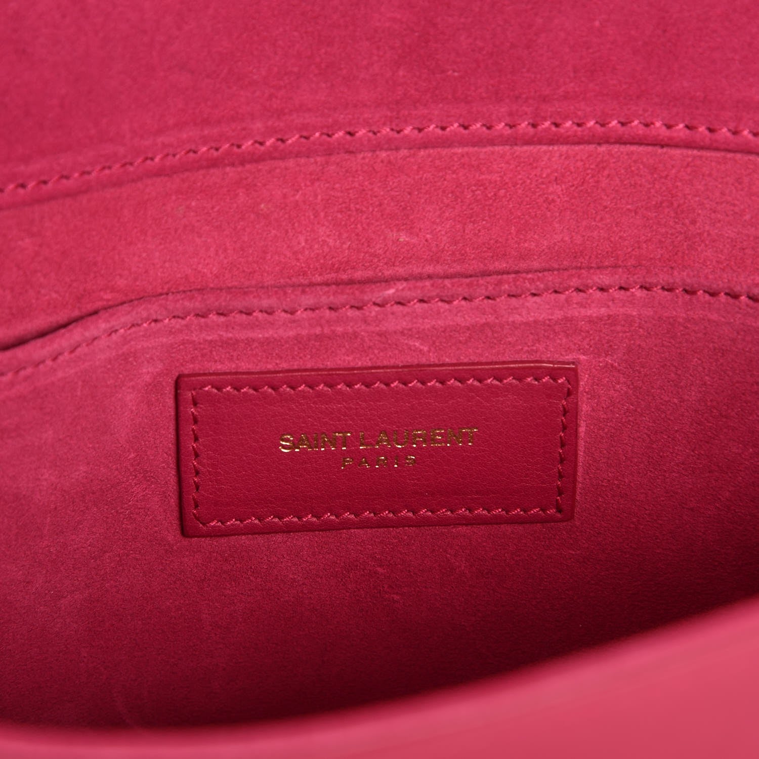 Saint Laurent Calfskin Classic Y Ligne Clutch Fuchsia 6 of 8