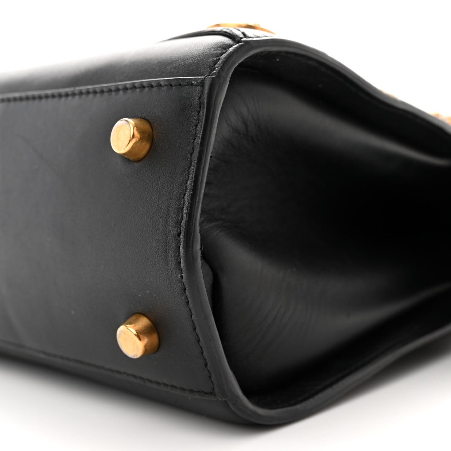 Calfskin Medallion Tribute Bowling Bag Black