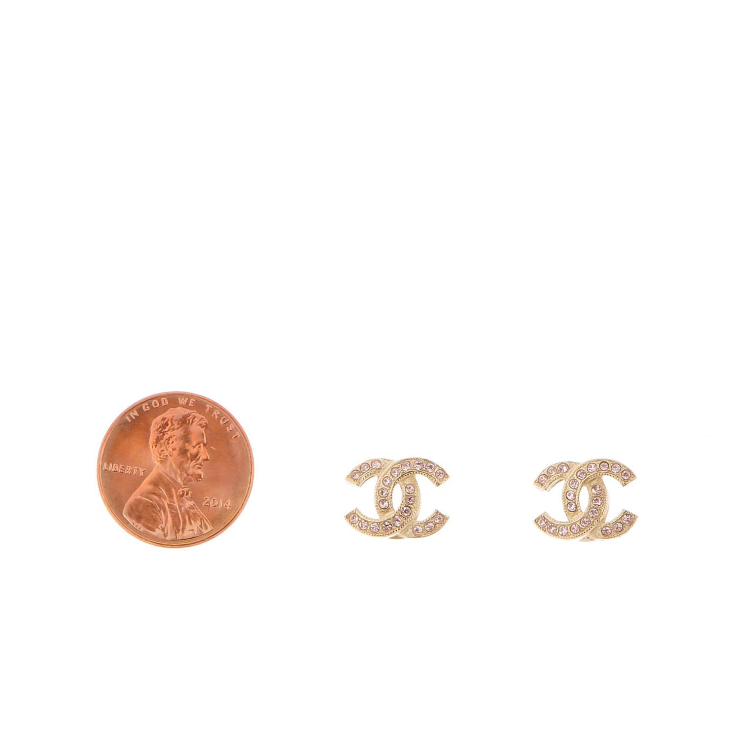 Crystal Timeless CC Earrings Gold