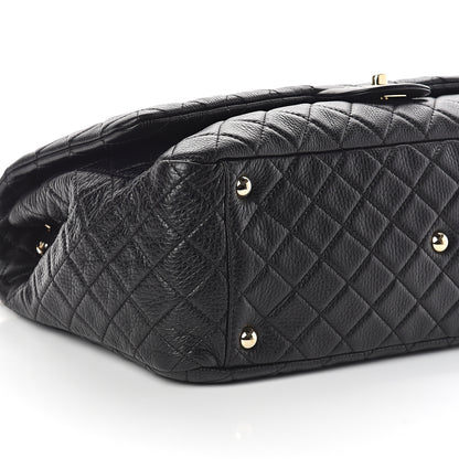 Chanel Calfskin Quilted XXL Travel Flap Bag Black 9 of 10