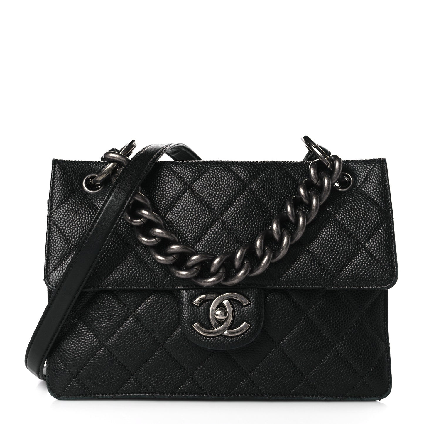 Caviar Quilted Medium Retro Class Flap Black