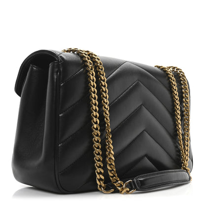Saint Laurent Lambskin Chevron Quilted Medium Loulou Black 4 of 10
