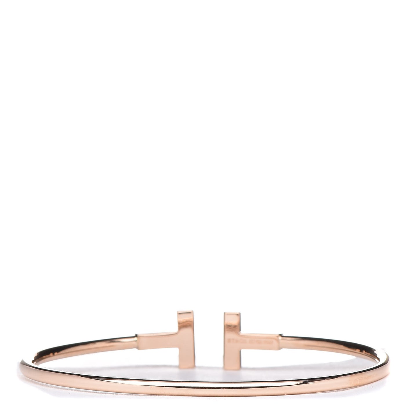 18K Rose Gold Diamond T Wire Bracelet
