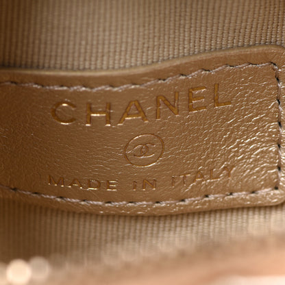 Chanel Metallic Lambskin Quilted CC In Love Heart Zipped Arm Coin Purse Gold 6 of 8