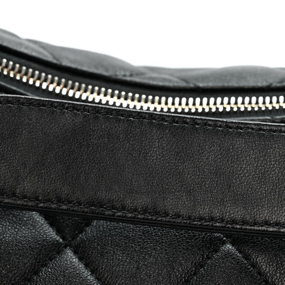 Chanel Shiny Lambskin Quilted Trendy Pockets Hobo Black 11 of 12