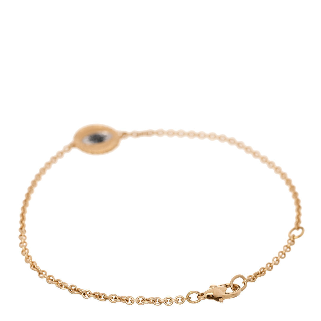 David Yurman 18K Yellow Gold Diamond Blue Sapphire Cable Collectibles Evil Eye Bracelet 2 of 4