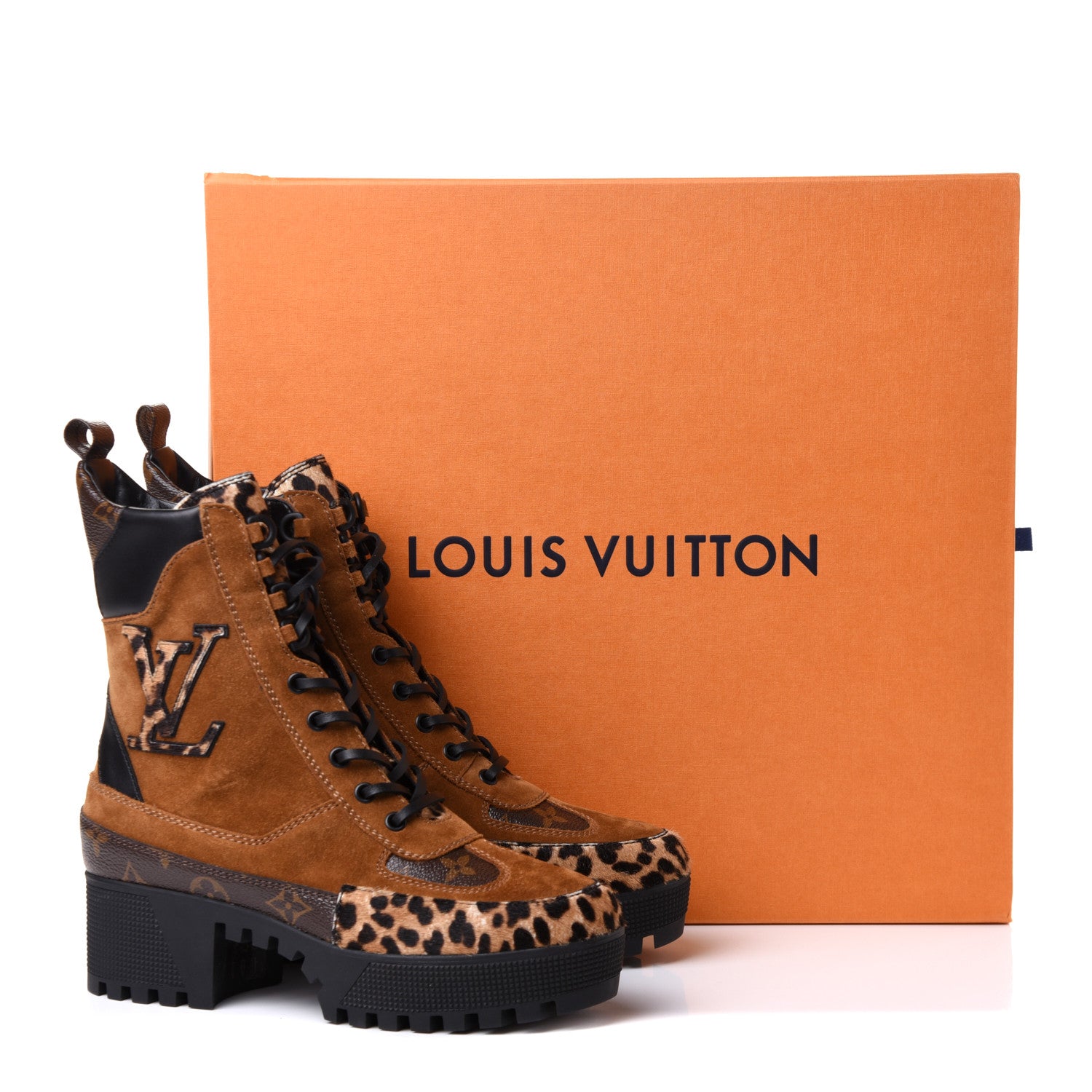 Louis Vuitton Suede Calfskin Monogram Laureate Platform Desert Boots 38 Cognac 22 of 22