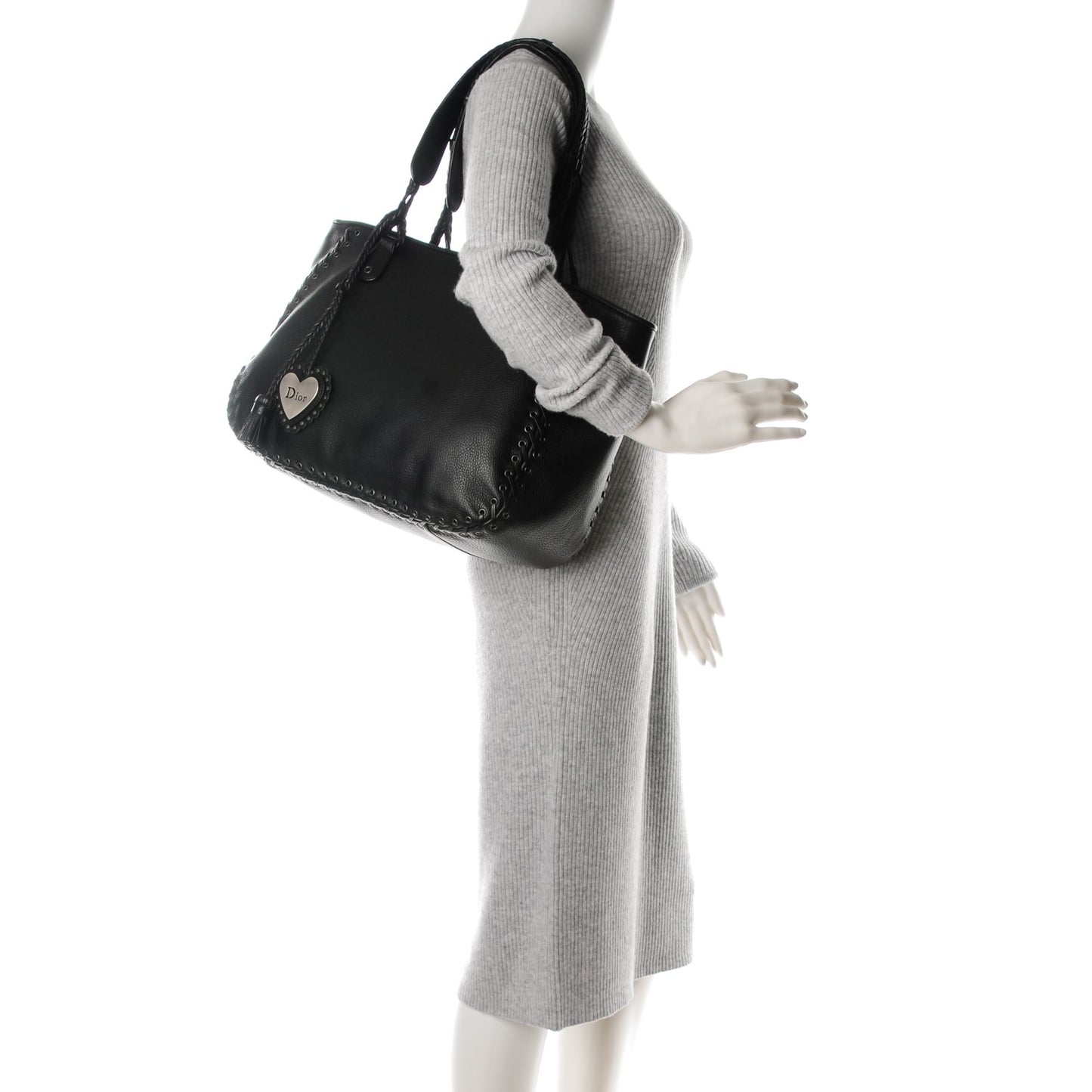 Calfskin Ethnic Tote Black