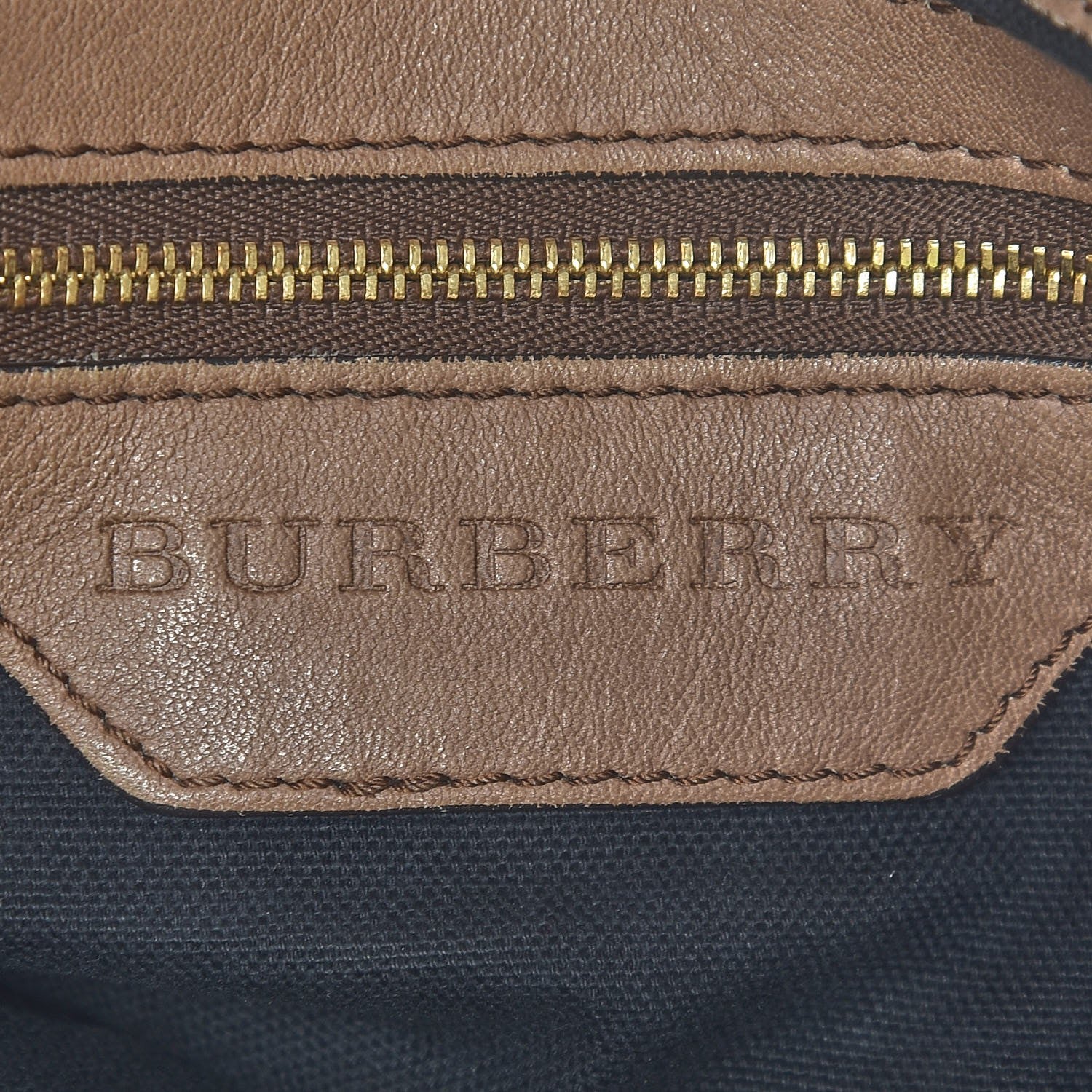 Burberry Calfskin House Check Medium Brecon Tote Dark Stone 8 of 13