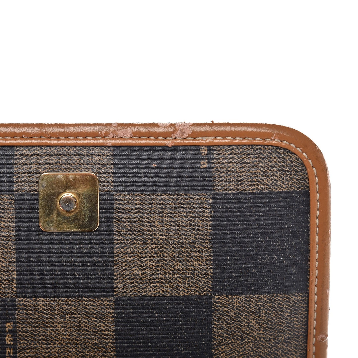 Coated Canvas Checkered Crossbody Bag Tobacco Tan