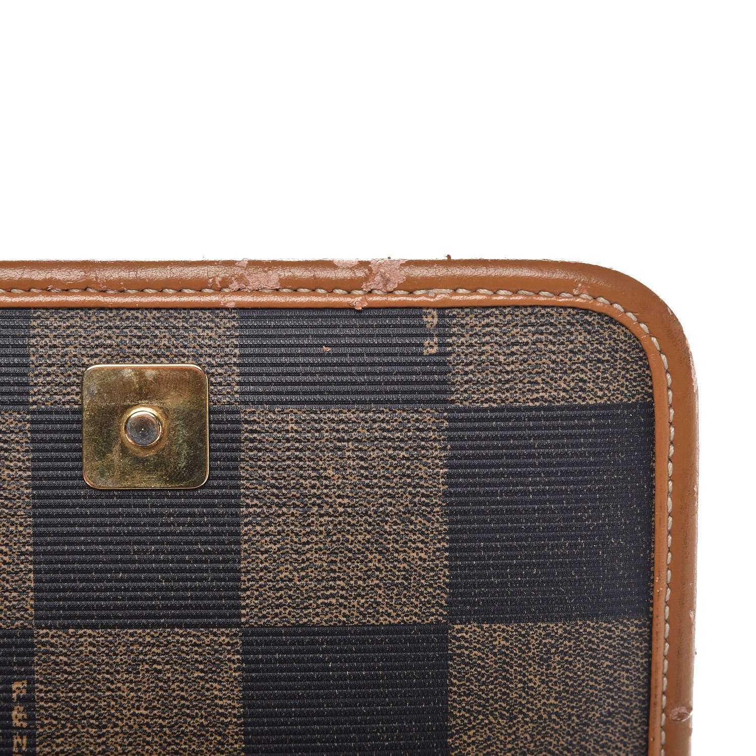 Fendi Coated Canvas Checkered Crossbody Bag Tobacco Tan 11 of 14
