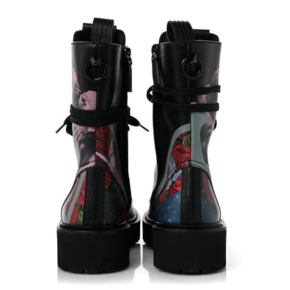 Valentino Garavani X UNDERCOVER Calfskin U Print Combat Boots 36.5 Black 5 of 8