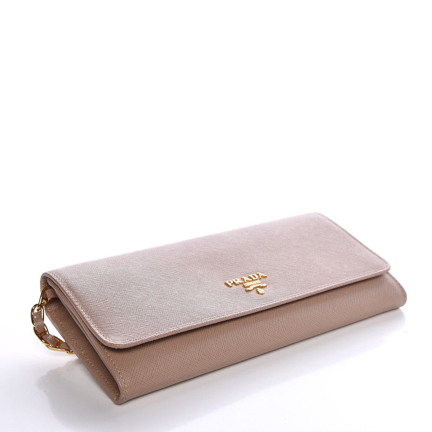 Saffiano Metal Oro Chain Wallet Cammeo