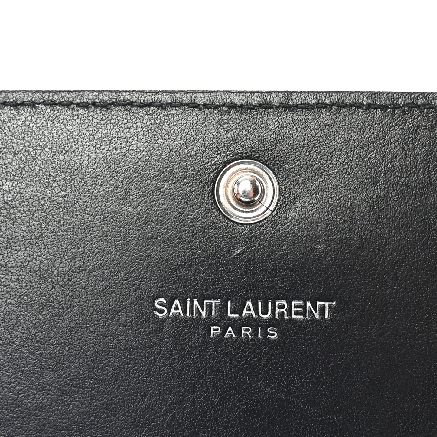 Calfskin Crocodile Embossed Classic Monogram Cassandre Wallet Black