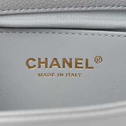 Chanel Shiny Caviar Mini Flap Bag Light Blue 6 of 10