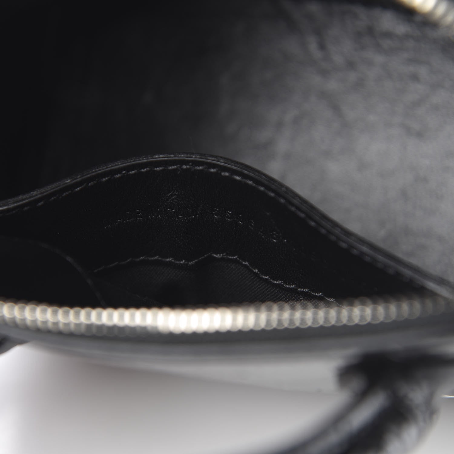 Balenciaga Shiny Calfskin Logo Crocodile Embossed XXS Ville Top Handle Bag Black White 8 of 11