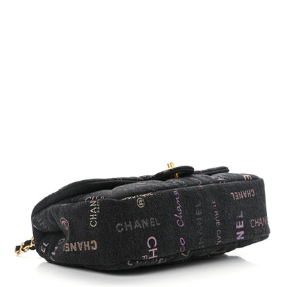 Chanel Denim Quilted Denim Mood Large Flap Black Multicolor 4 of 11