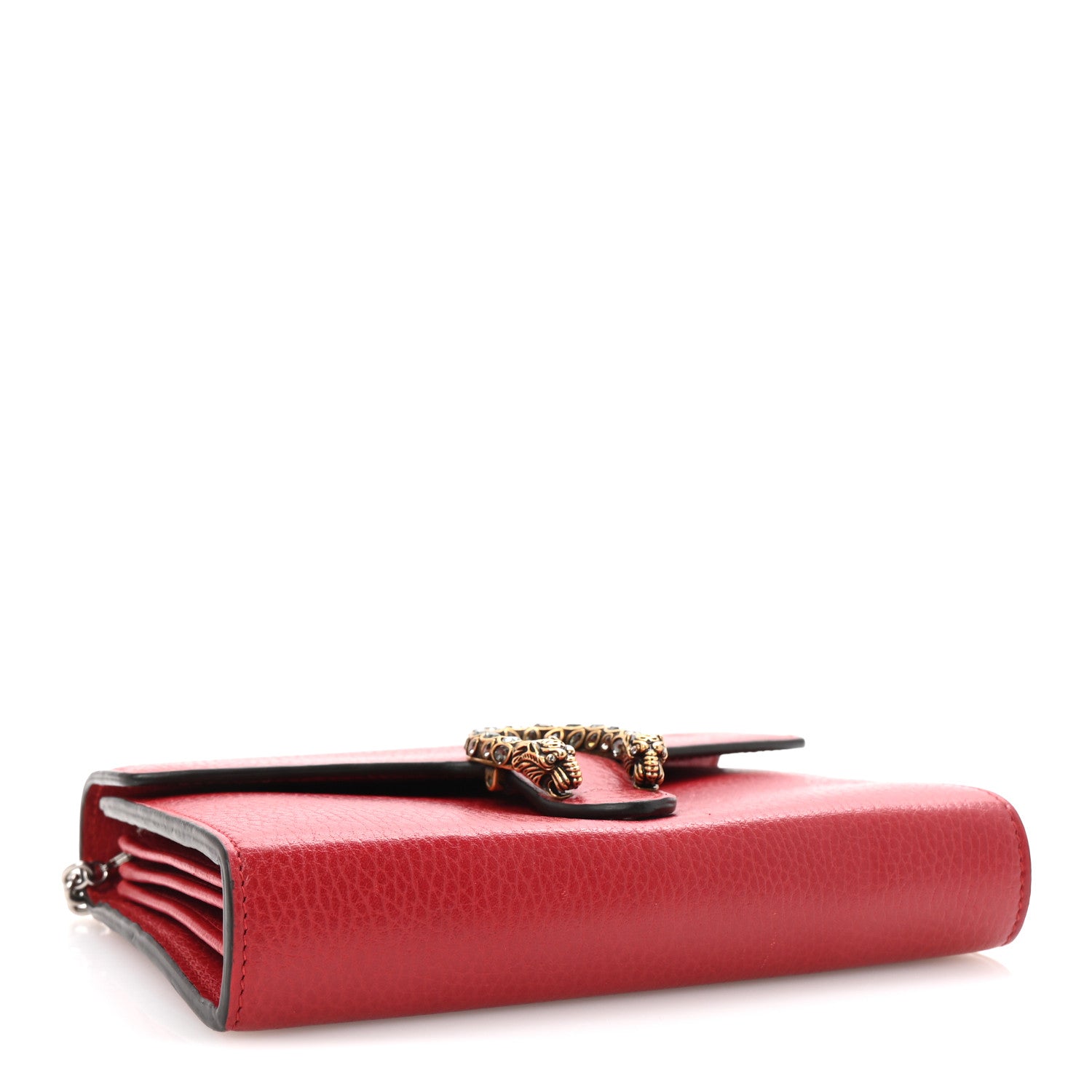Gucci Calfskin Mini Dionysus Chain Wallet Hibiscus Red 4 of 10