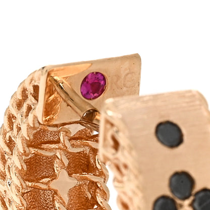 Roberto Coin 18K Rose Gold Black Diamond Venetian Princess Hoop Earrings 4 of 5