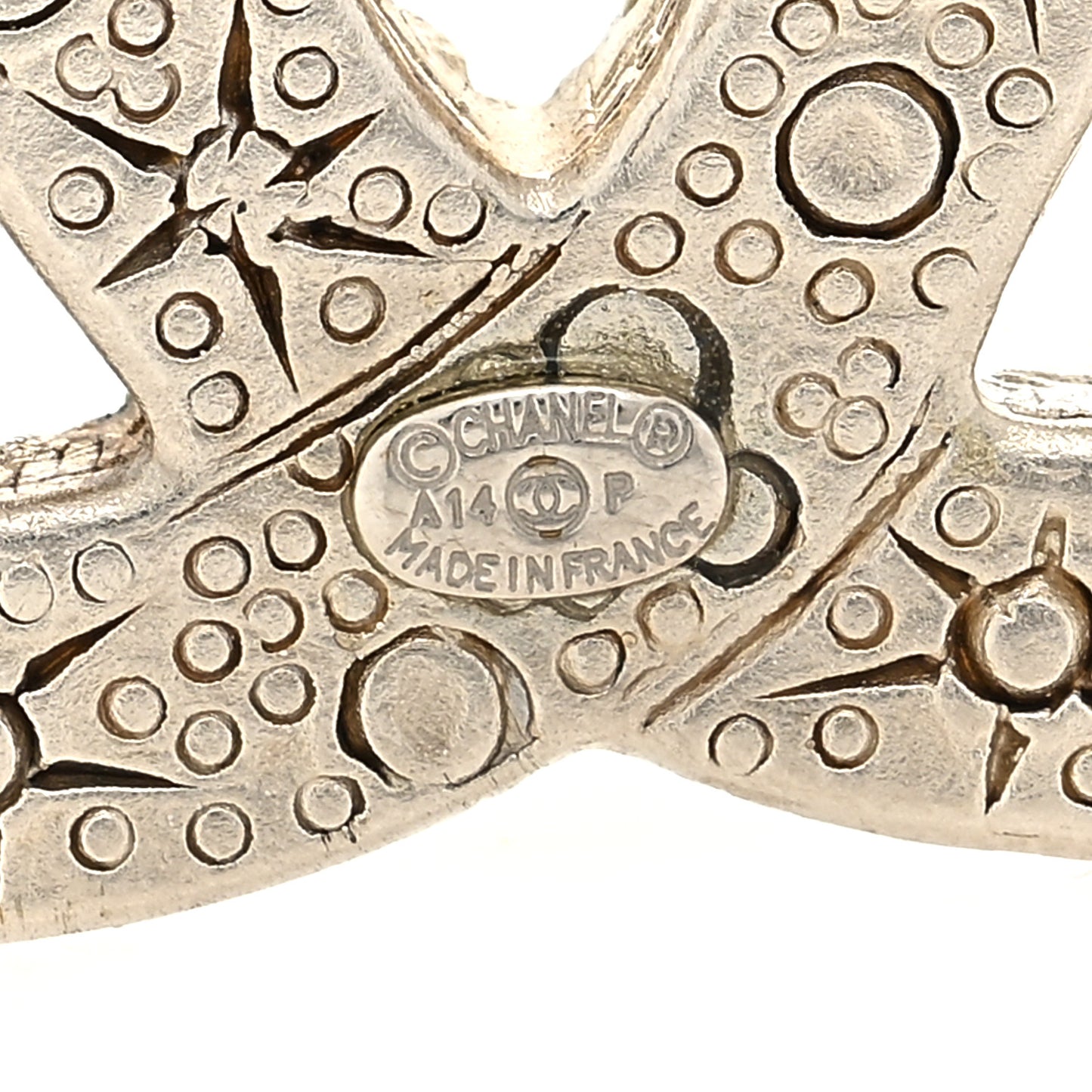 Swarovski Crystal Large CC Brooch Silver