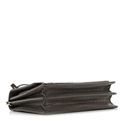 Saint Laurent Calfskin Crocodile Embossed Medium Monogram Sunset Fog 4 of 14