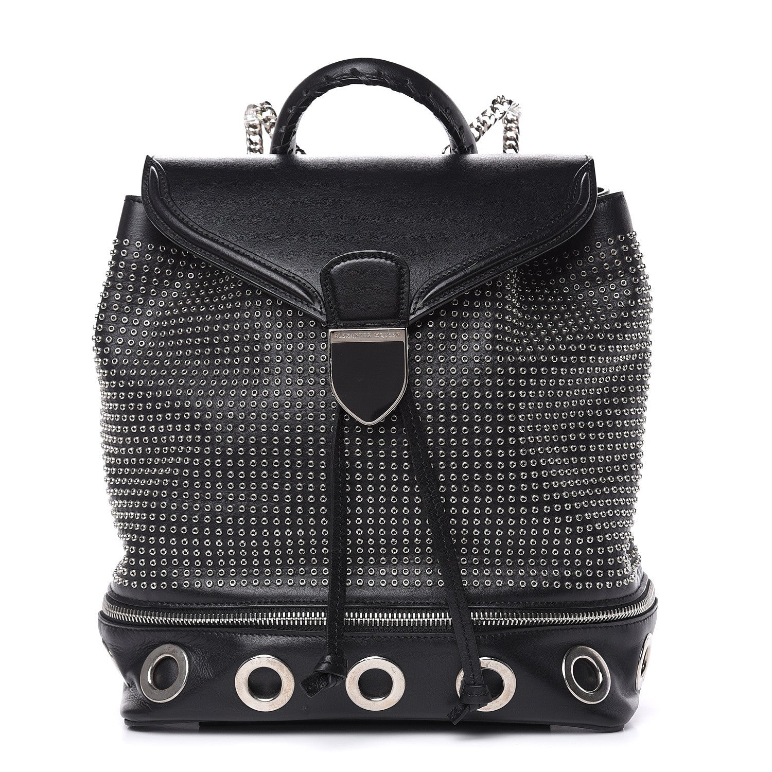 Alexander McQueen Calfskin Grommet Backpack Black 1 of 12