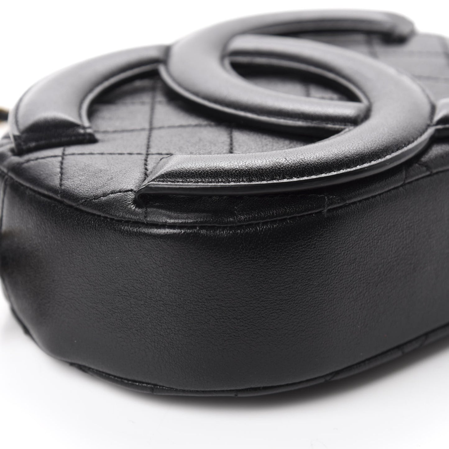 Lambskin Quilted Coco Midnight Camera Case Black